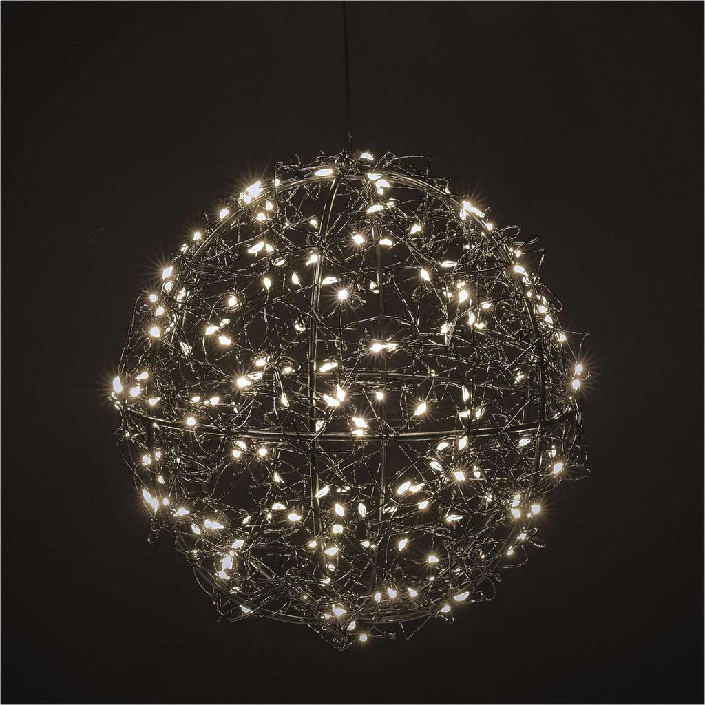 LED vánoční koule – 200 LED, venkovní i vnitřní, teplá bílá