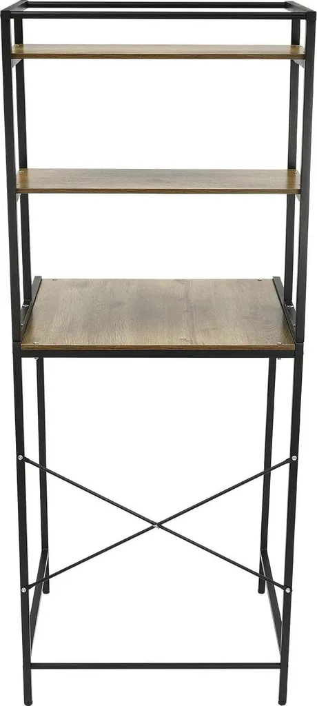 Étagère machine à laver noire 3 tablettes - Structure métal autoportante