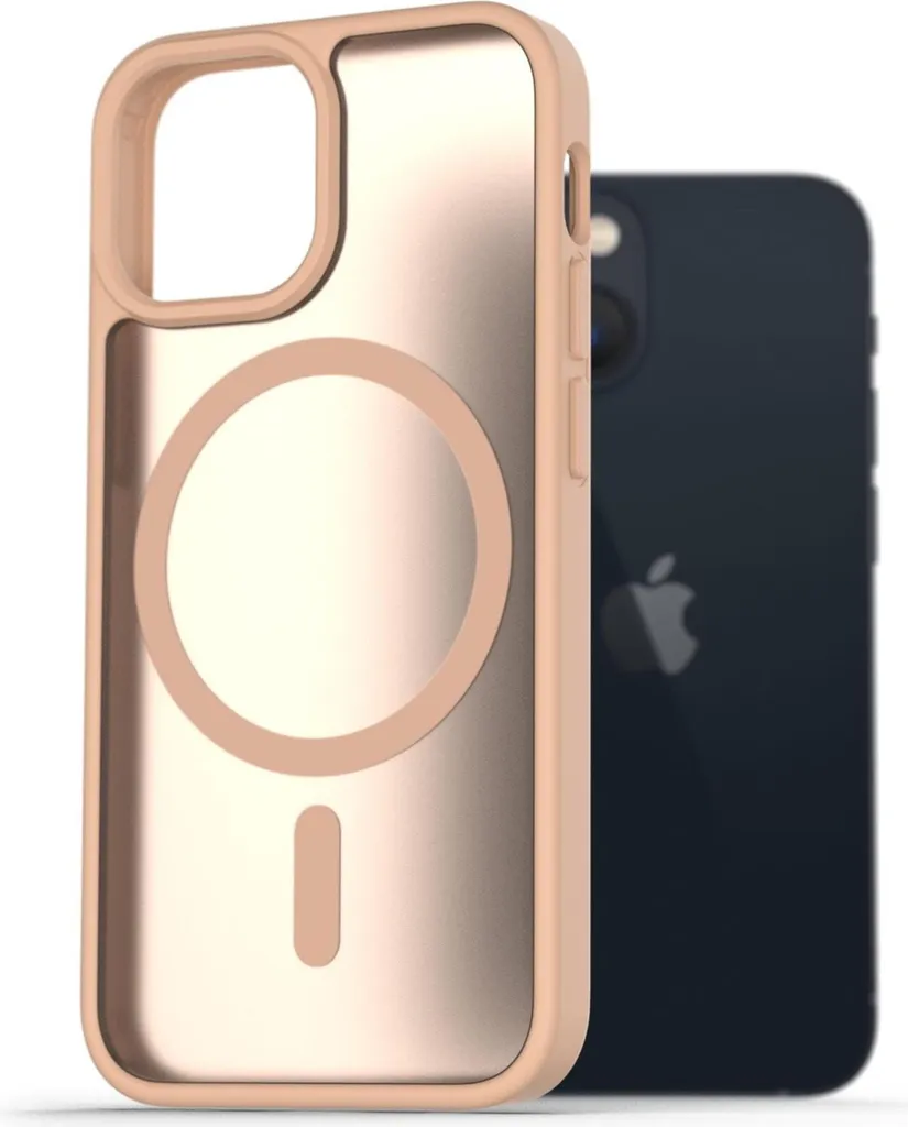 Coque de protection iPhone 13 mini jaune sable aimantée rigide - 4