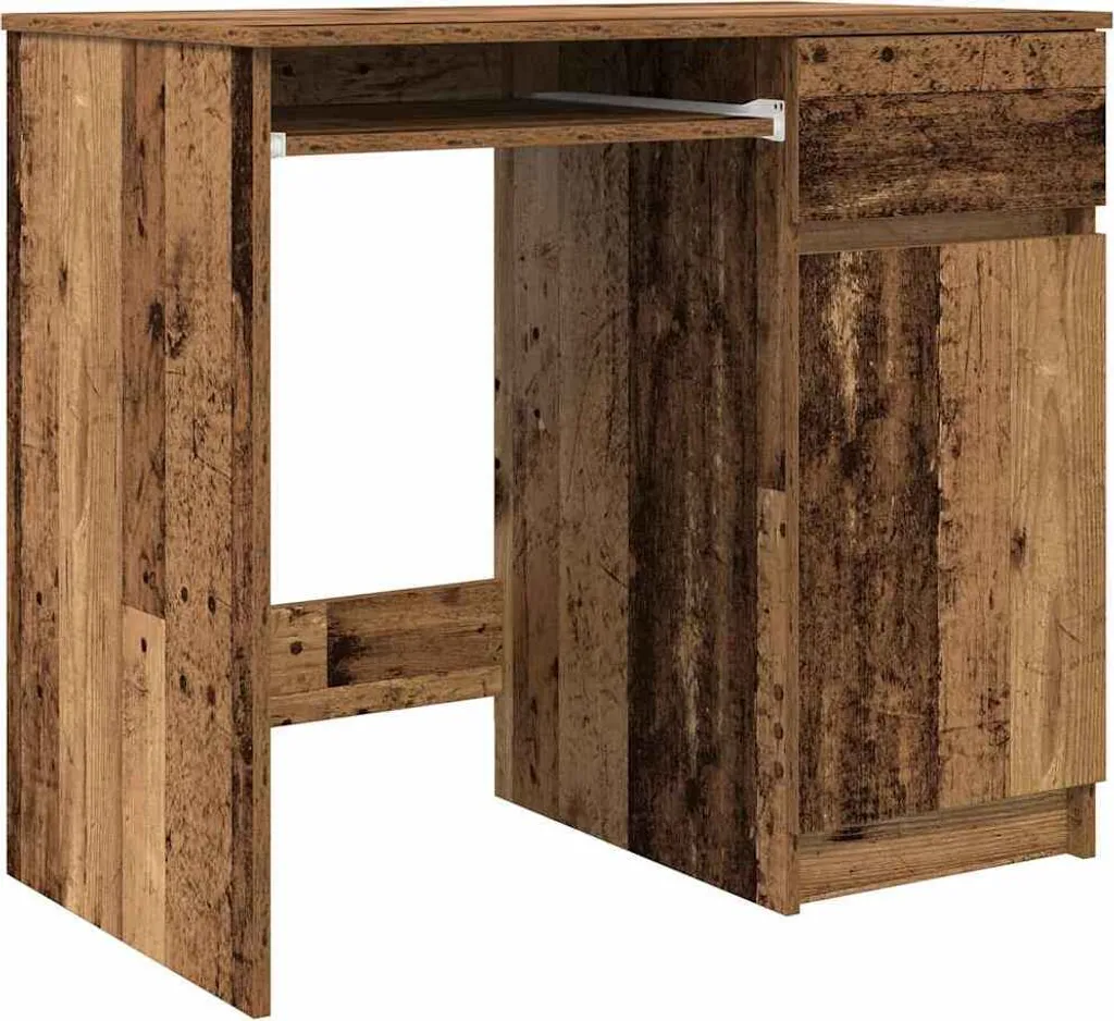 Scrivania in look legno di recupero 86x49x76 cm in materiale ligneo