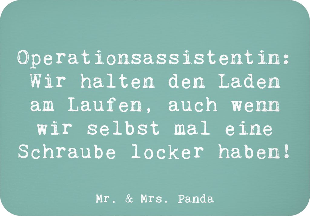 Mr. & Mrs. Panda magnet Spruch Operationsassistentin Heldin - Meeresbrise - Geschenk, positiver Umgang, küchenmagnet, zettelhalter, Berufsleben, k...
