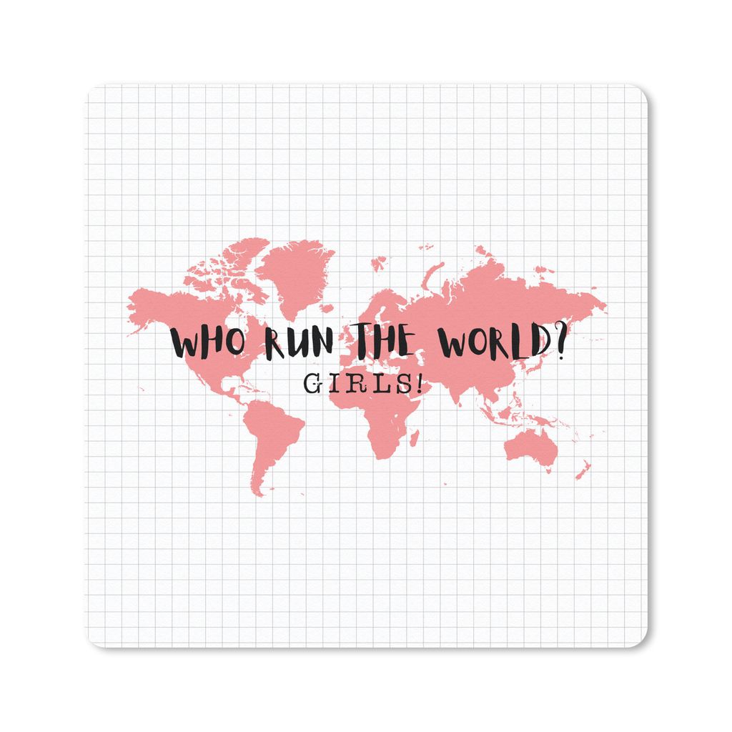 MuchoWow Mauspad Mousepad Weltkarte - Mädchen - Beyoncé 30x30 cm - Mousepads - Maus Mat - Pad - Mausunterlage - Gaming