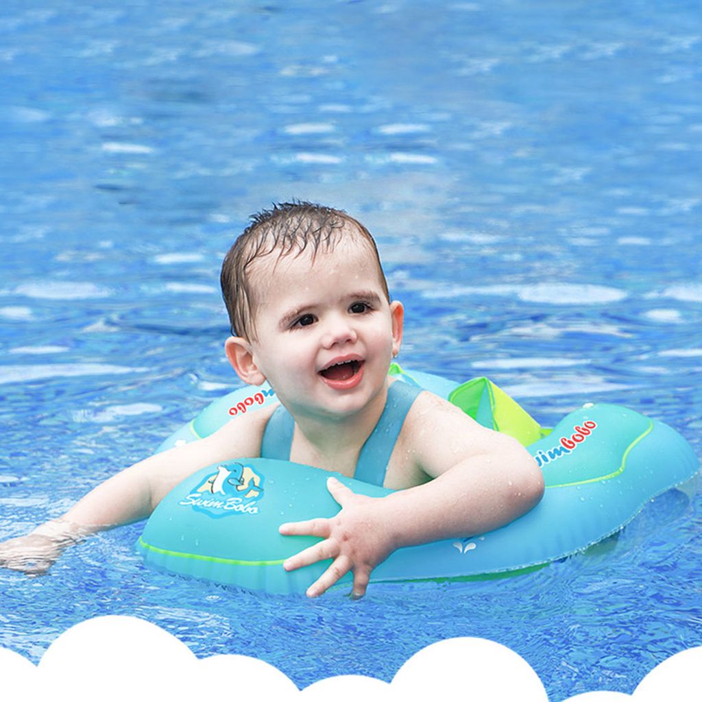 Baby Schwimmhilfen Schwimmen Ring mit Sonnendach Aufblasbares Kinderboot 