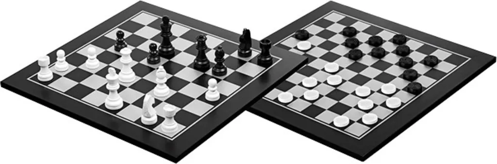 Jeu d'échecs et de dames Philos pliant avec pièces magnétiques en bois
