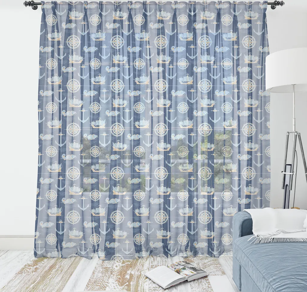 Telo Arredo Parete Nautico ABAKUHAUS - Satin Blu Notte 210x274 cm