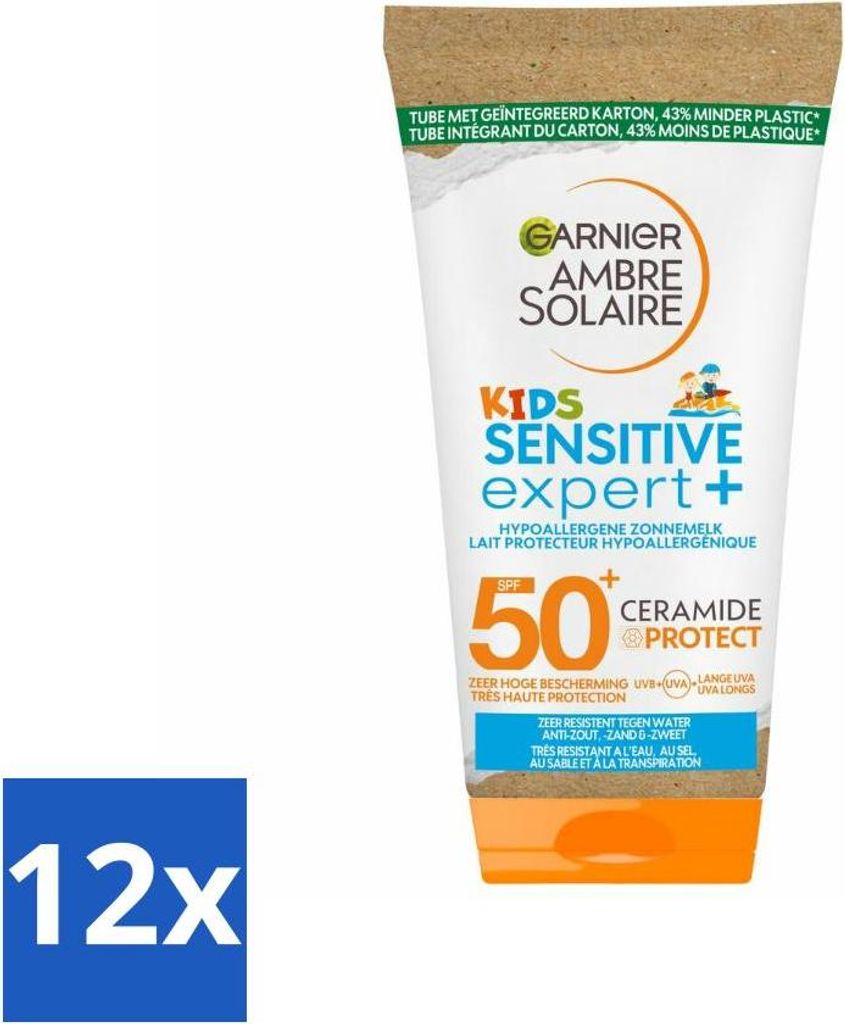 Garnier - Ambre Solaire - Sonnenschutzmittel - Kinder - LSF 50+ - Reisegröße - 50 ml - Vorteilspack - 12 Stücke