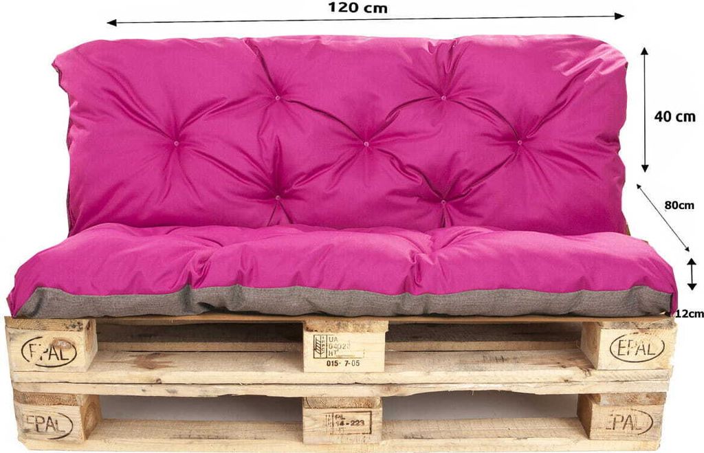 Poduszka na paletę różowa | siedzisko 120x80 / oparcie Zdjęcie produktu 2