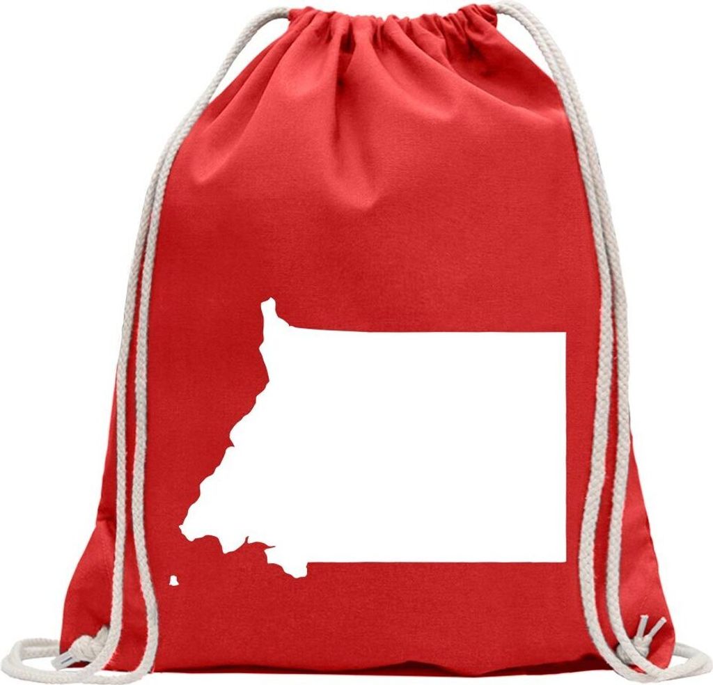 Kiwistar - Turnbeutel - rot - Äquatorialguinea - Fun Rucksack Sport Beutel Gymsack Baumwolle mit Ziehgurt