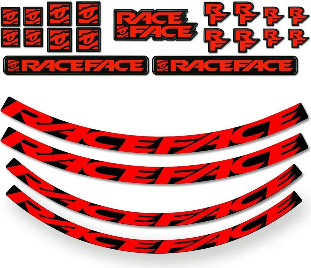 Stickers Race Face Turbine R Arc 30 Haute Résistance Rouge Noir One Size