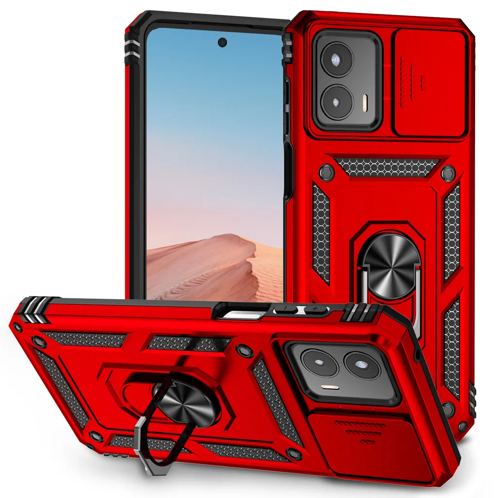 Custodia Motorola Moto G 5G 2023 Rugged Rossa - Protezione Fotocamera