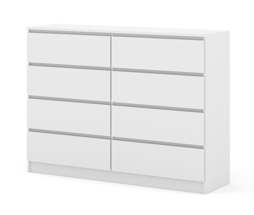 Kommode MAJA S8 140 cm Weiß Matt Sideboard Highboard Produktbild 