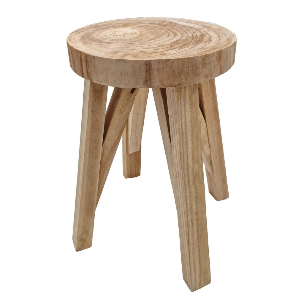 2.03 Tabouret en bois massif nature - env. 40 x 28 cm - Image du produit 