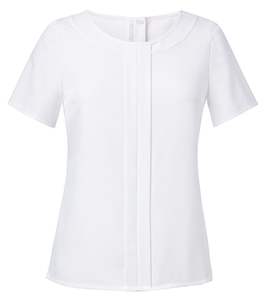 Brook Taverner - "Felina" Bluse für Damen, kurzärmlig LT4998 (52 DE) (Weiß)