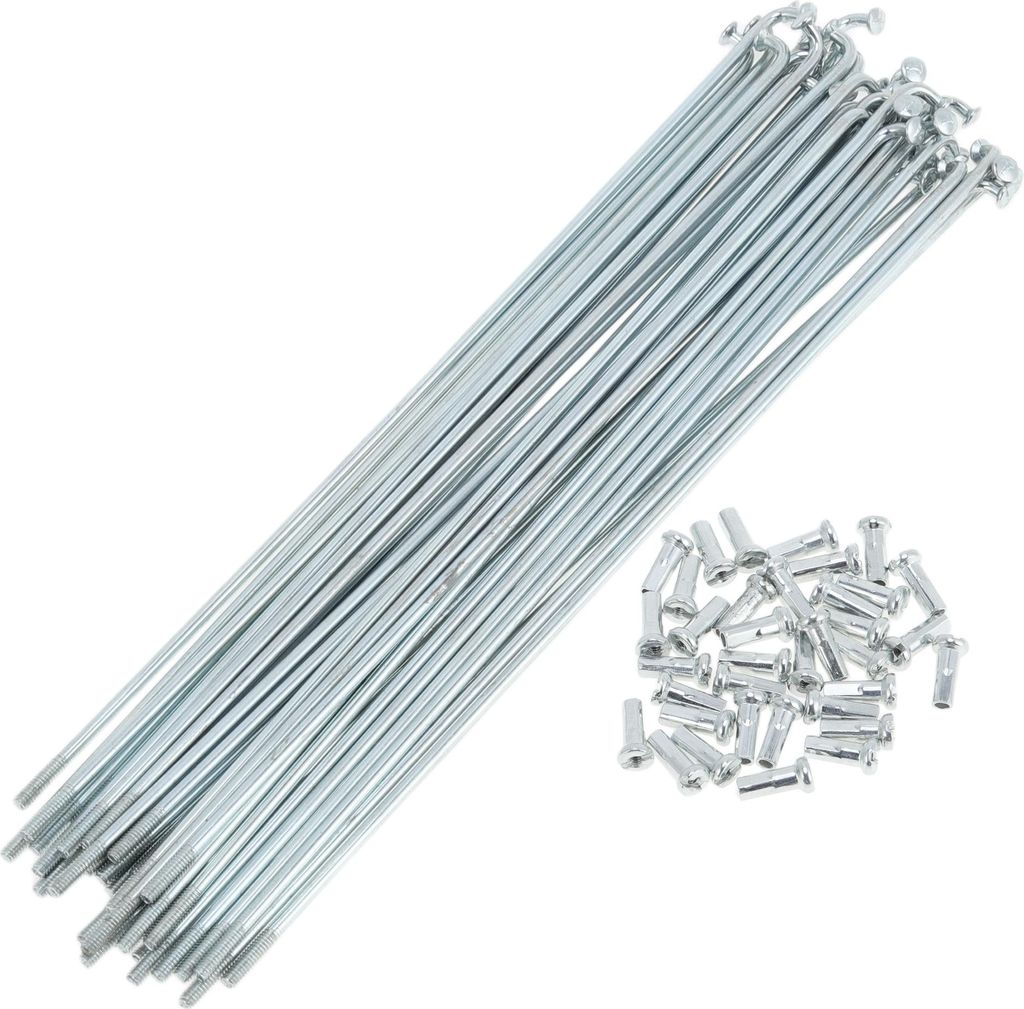 36 Set 14G Fahrradspeichen 163mm Fahrradrad Speichen Verzinkter Kohlenstoffstahl Silberton