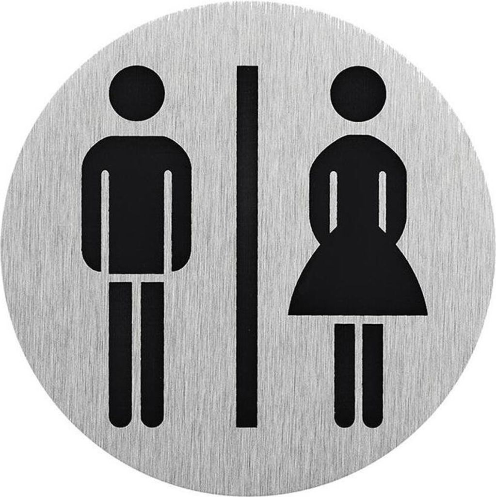 Türschilder in verschieden Größen + Bilder + Sprüche Türschild selbstklebend Firmenschild Bild Frau / Mann Ø75mm BWE