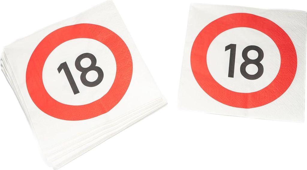 Happy Birthday 18 Servietten 3-lagig 20er Geburtstag Produktbild 