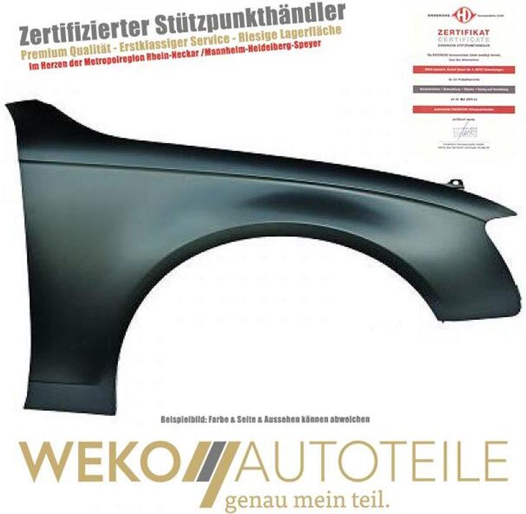 Kotflügel rechts DIEDERICHS 1019006 für AUDI