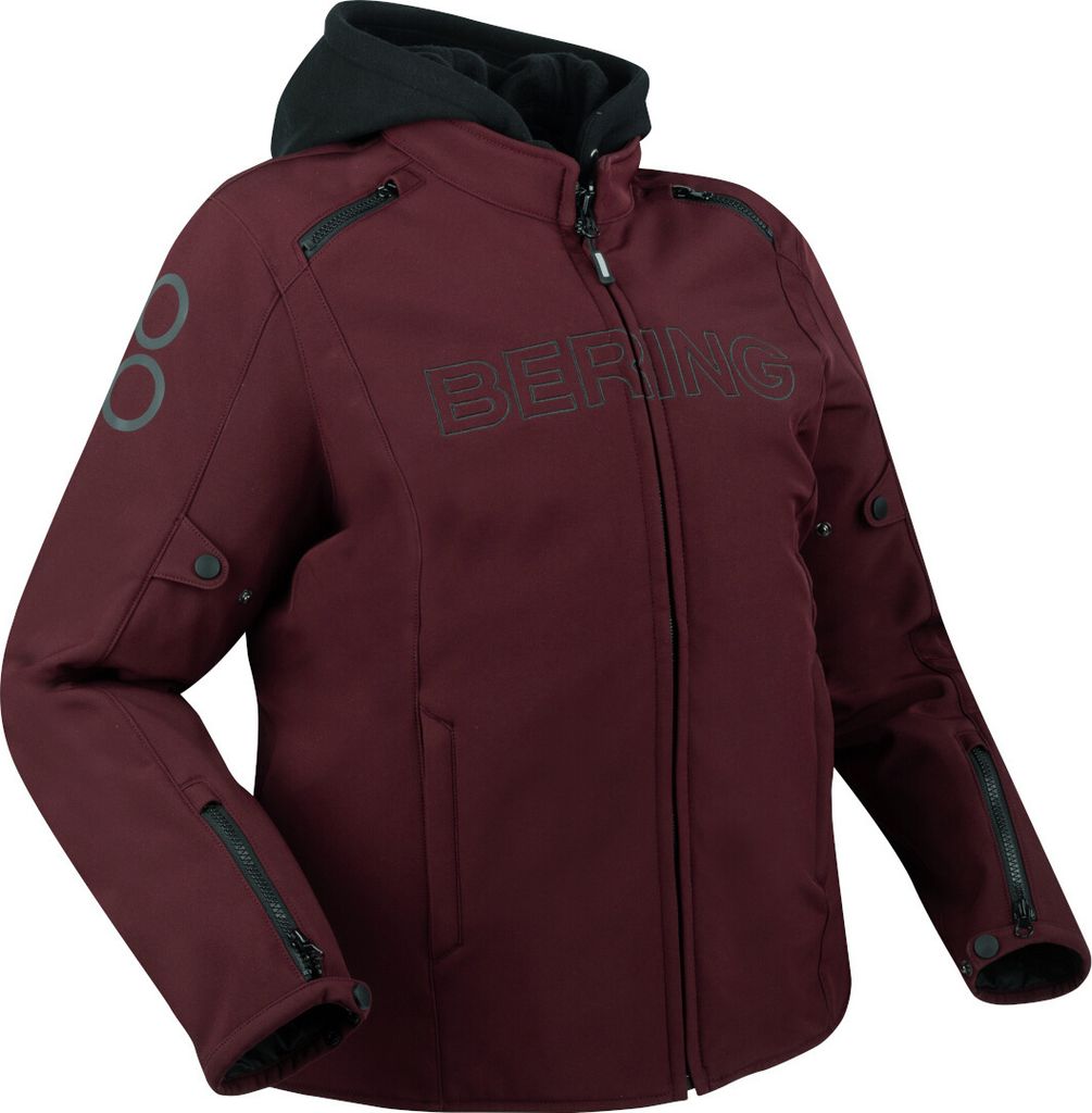 Bering Davis Queen Size wasserdichte Damen Motorrad Textiljacke, burgunderrot, W-40