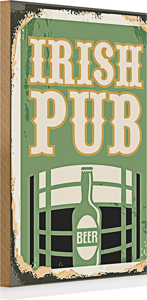 Holzschild Retro 20x30cm Irish pub Beer Bier
