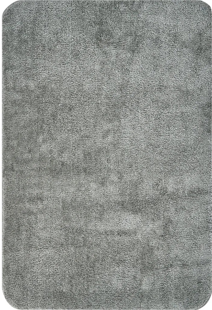 BELIANI Tapis de Bain Gris Microfibre 60x90 cm avec Envers Antidérapant