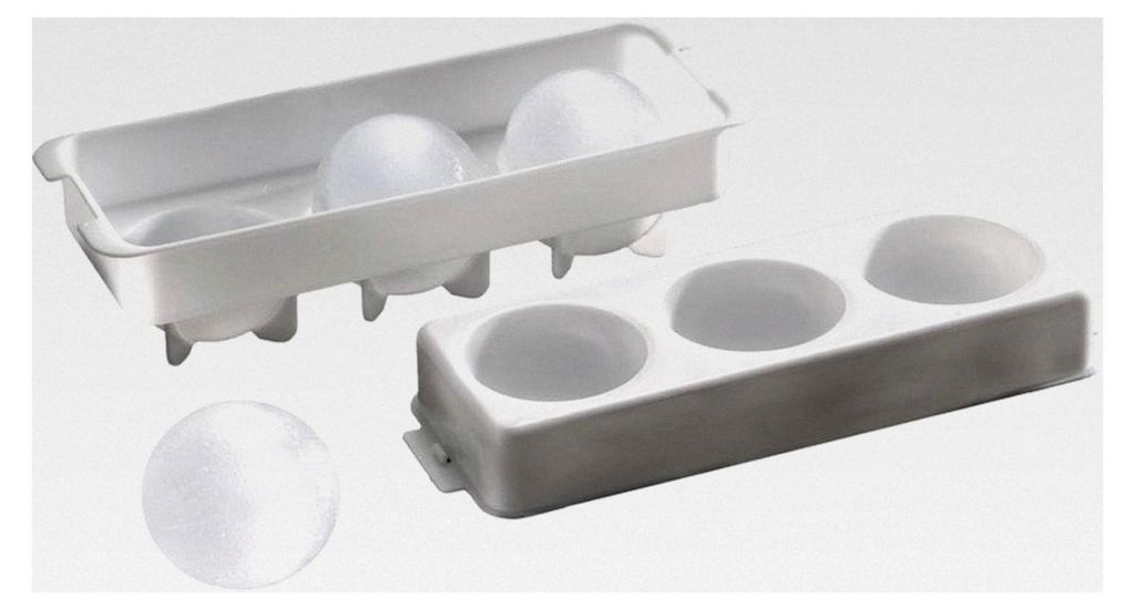 Eiskugel-Former für 3 Kugeln à 100 ml, Durchmesser 6 cm, mit Wasser füllen und gefrieren