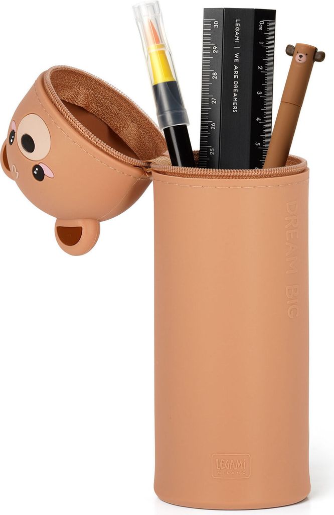 Astuccio Kawaii 2 In 1 In Morbido Silicone, Portapenne Da Tavolo, Chiusura Cerniera, Con Adesivi, Altezza 17.3 Cm - 4
