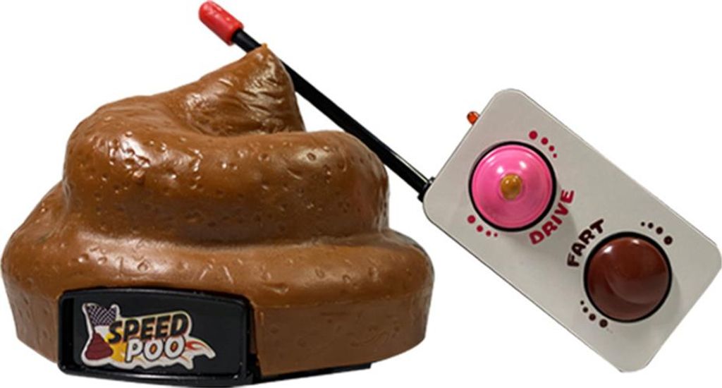 Fernbedienungs -Poop -Autospielzeug mit Spinn- und Furz -Action lustige Spielzeuge