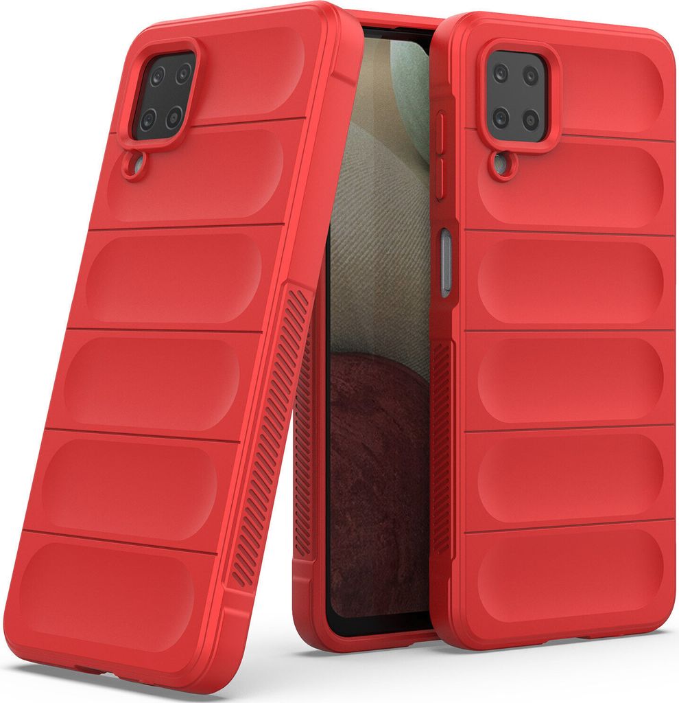 Samsung A12 Hülle, Weich TPU Silikon Stossfest Anti-rutsch Schutzhülle für Samsung Galaxy A12 5G Rot