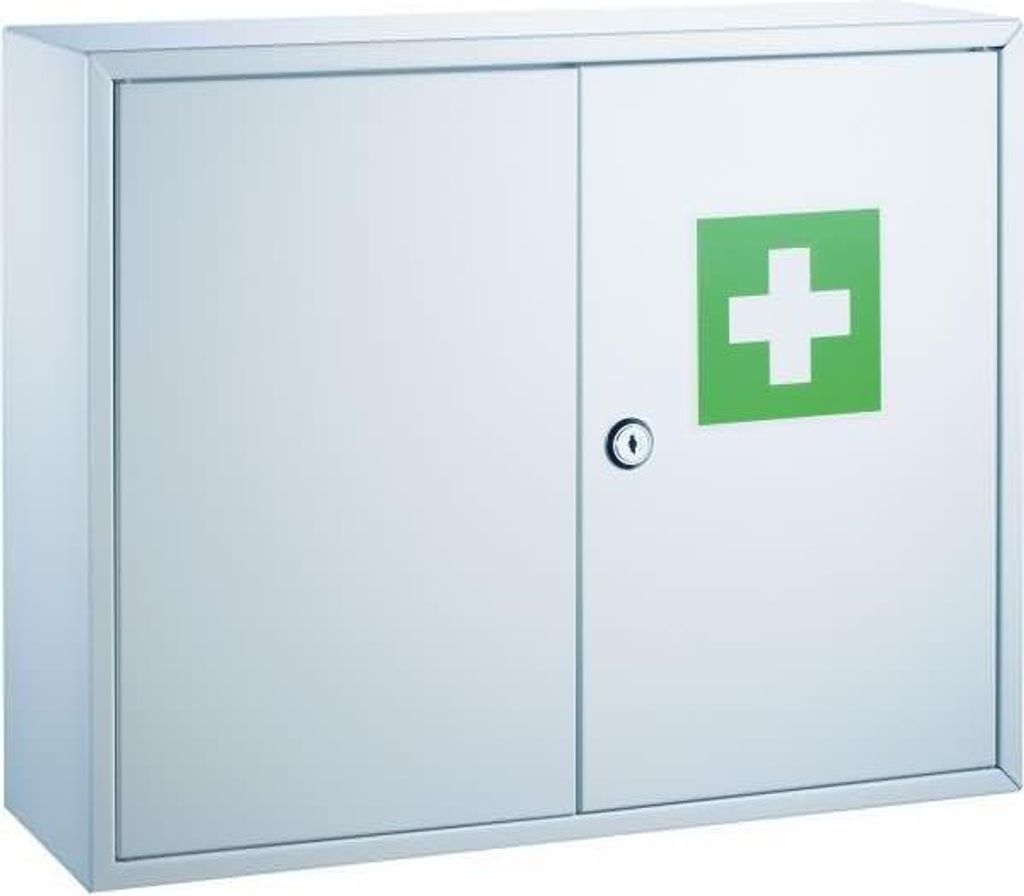 Alco Erste-Hilfe-Verbandschrank Stahl 450x150x360mm, weiß