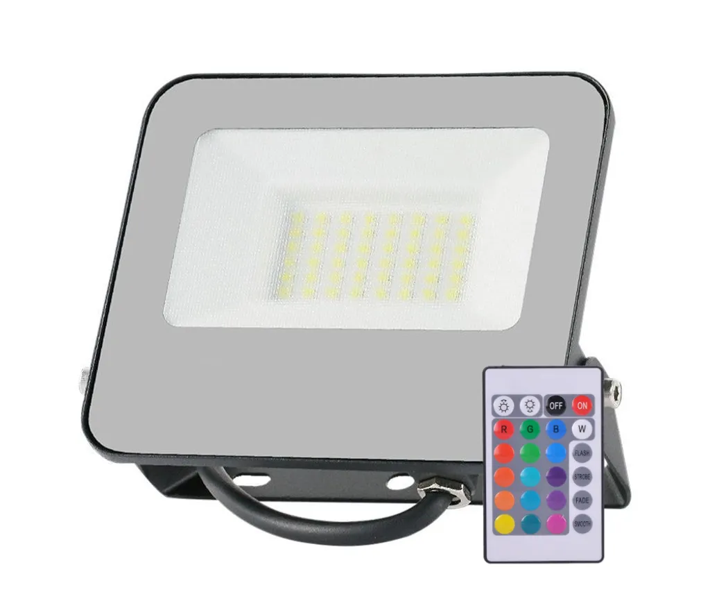 Projecteur LED Extérieur RGBW 30W Étanche IP65 pour Jardin et Façade Noir