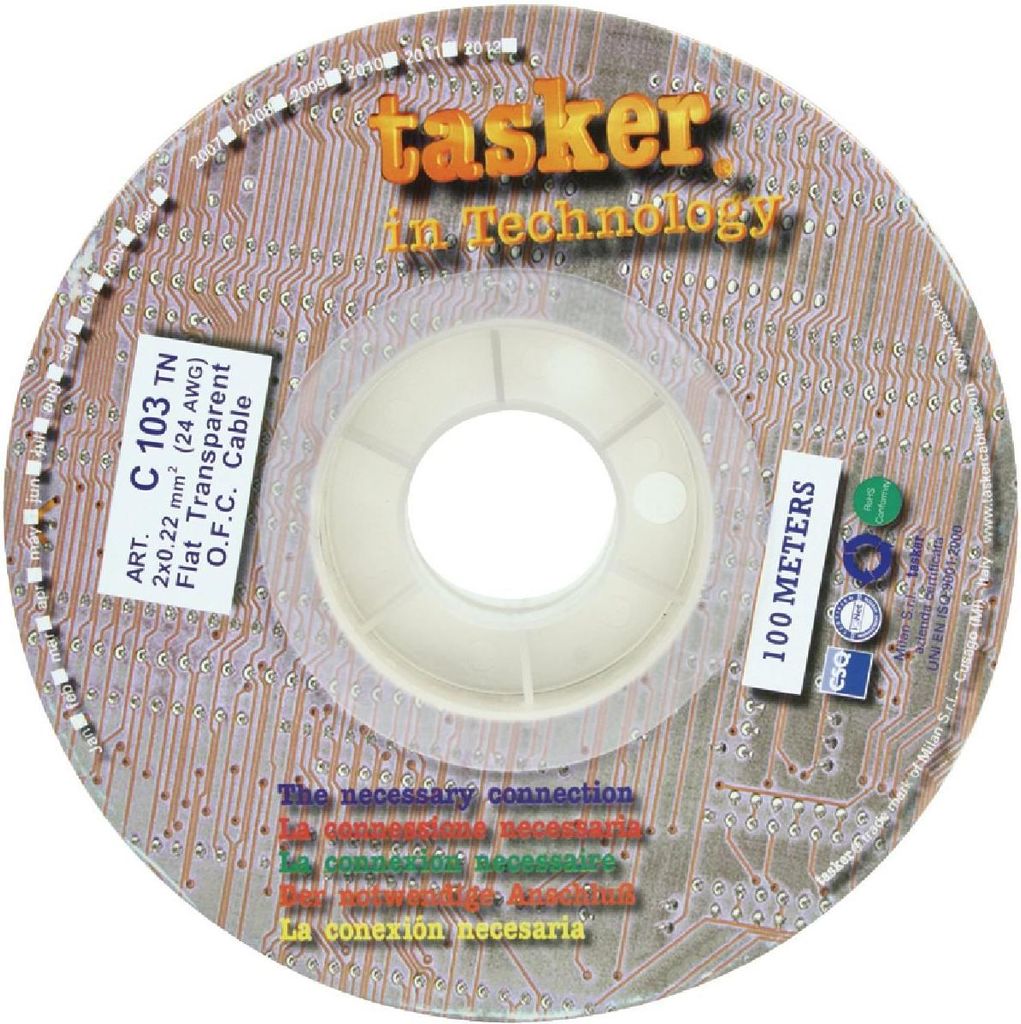 Câble haut-parleur en bobine 2x 0.22 mm² 100 m Transparent Image du produit 
