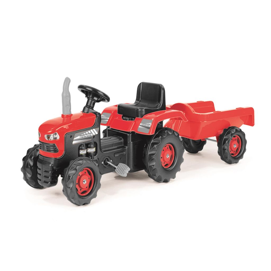 Kinder Tret Traktor rot Anhänger 148 cm inkl