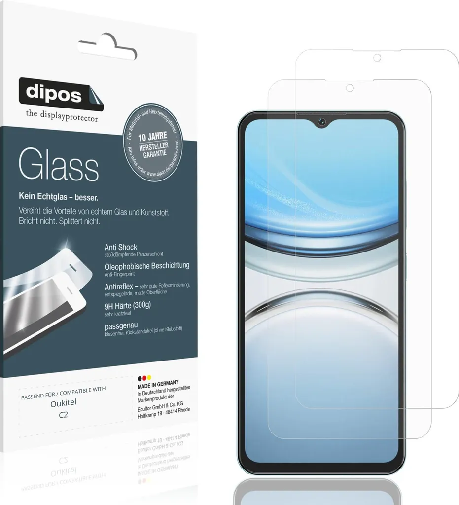 Pellicola dipos Oukitel C2 Vetro Flessibile 9H Opaco - Protezione 2x