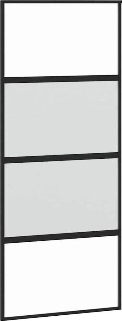 vidaXL Schiebetür Schwarz 90x205 cm Hartglas und Aluminium