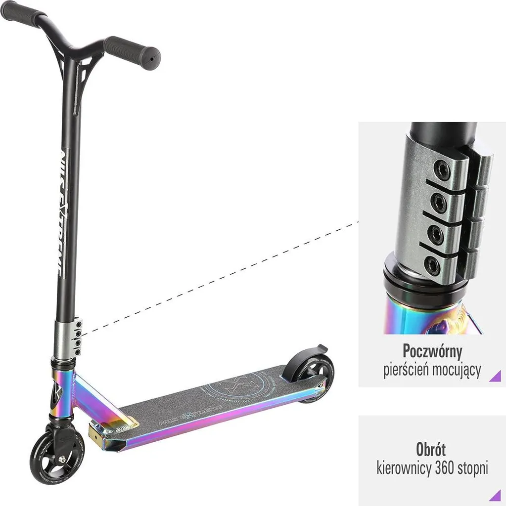 Neon Stunt Trottinette Résistante en Aluminium avec Finition Néon Design - 3