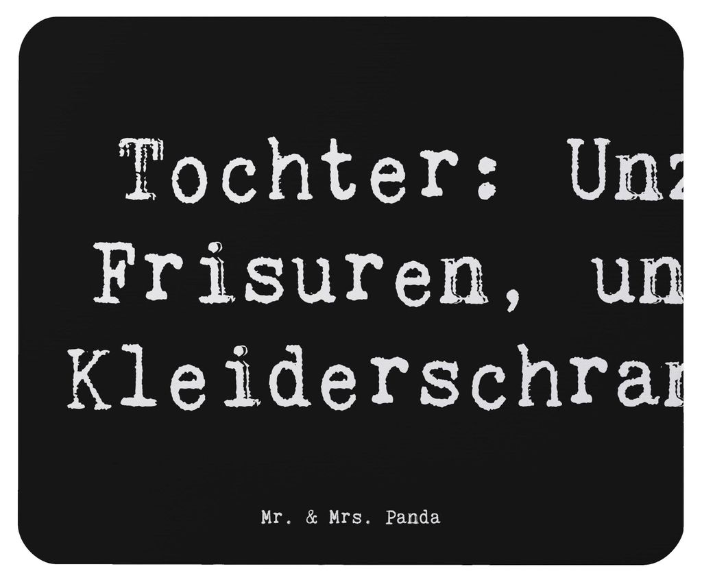 Mr. & Mrs. Panda Mouse Pad Spruch Tochter Mode - Schwarz - Geschenk, Familienleben, Freude, Frisuren, mousematte, Liebe, mauspad laptop, Kleidersch...