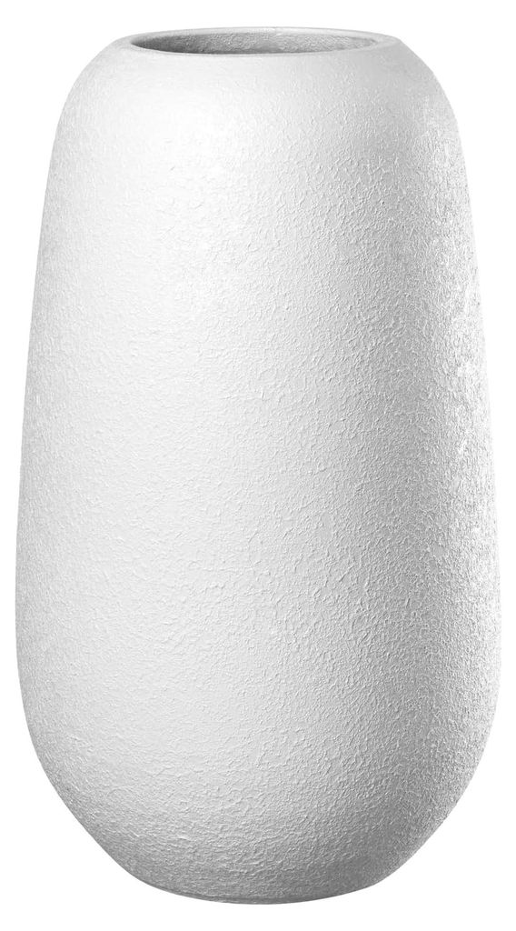 Keramikvase Trogolo, 1 Stück, zeitlose handgefertigte Vase für Blumen, schlichte Blumenstraußvase, Höhe 40 cm, weiß