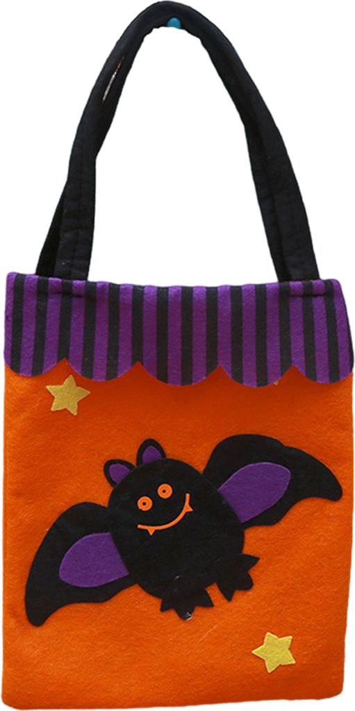 Halloween-Süßigkeitentasche mit Griffen, Kürbis, Geist, Fledermaus, Trick-or-Treat-Tragetasche, Geschenktüte für den Urlaub, Goody Holder für...
