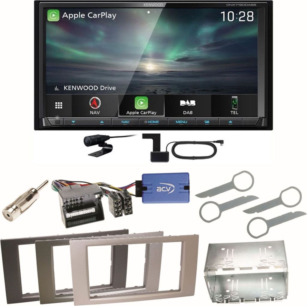 Kenwood DNX-7190DABS Android Auto CD Einbauset für Ford Kuga Fusion Galaxy S-Max