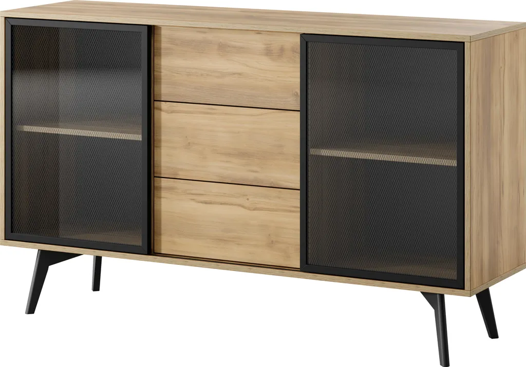 Commode chêne baroque dorée 144 cm : rangez avec style sans encombrer