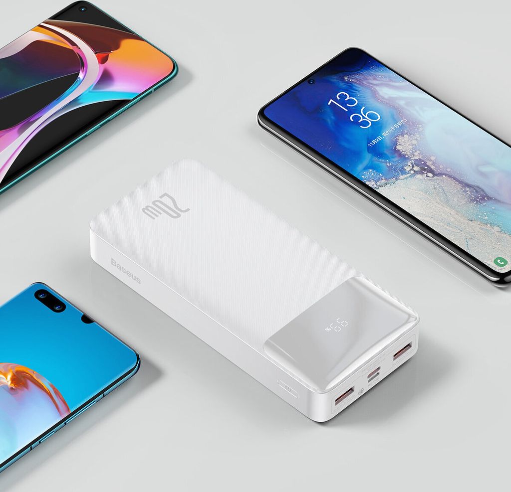Baseus Bipow Powerbank mit Schnellladung 20000Mah 20W Weiß Produktbild 14