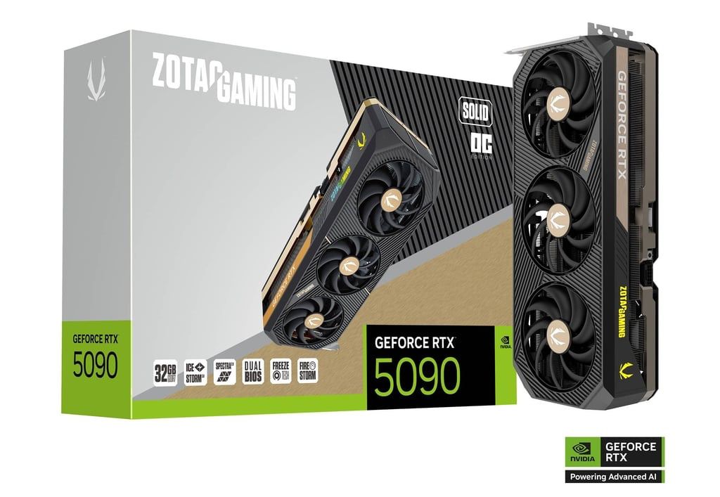 ZOTAC GAMING GeForce RTX 5090 SOLID OC 32GB GDDR7 Reflex 2 Produktbild 