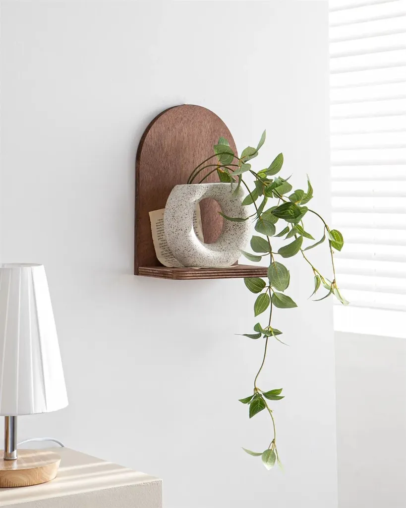 Skye Decor Raf261 Étagère Murale en Noyer 100% Bois de Travail 26cm