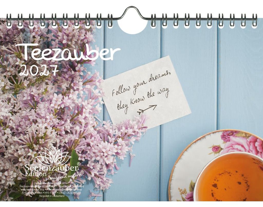 Teezauber DIN A5 Kalender für 2027 Tee - Seelenzauber