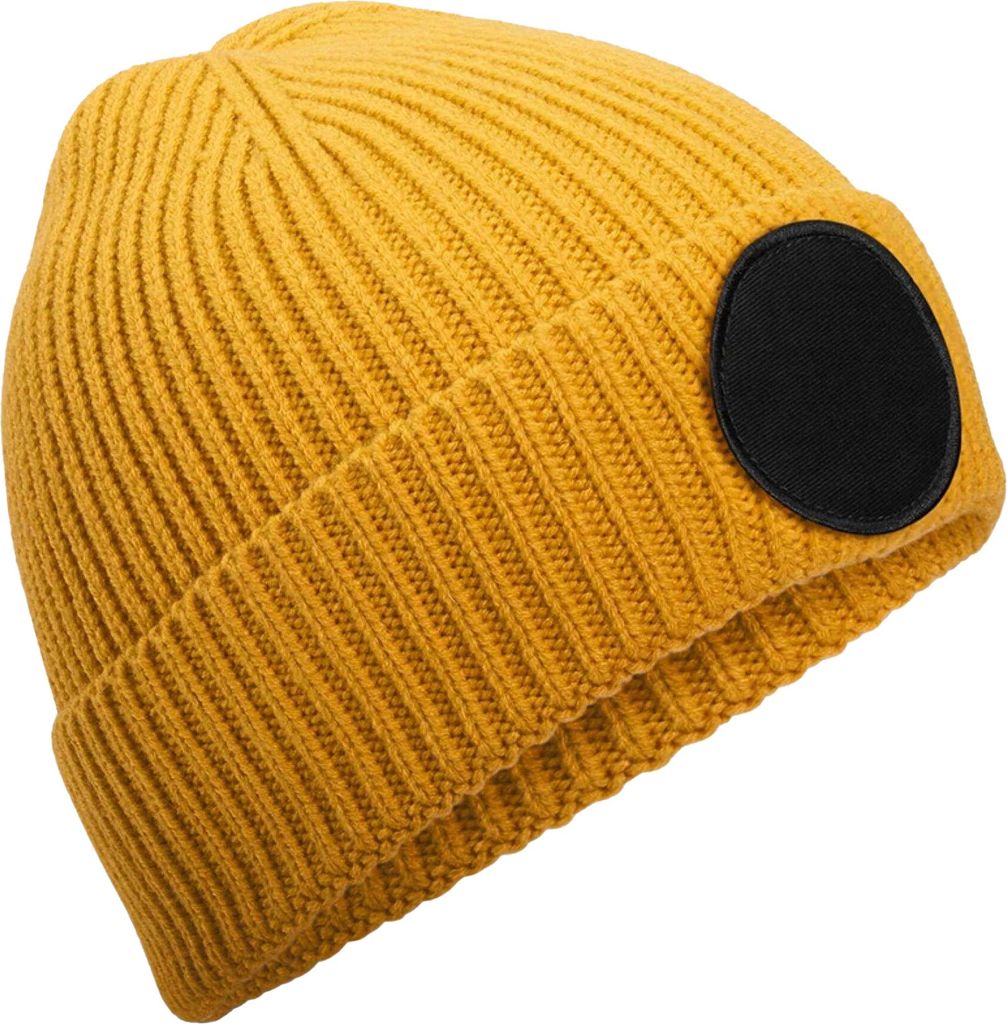 Beechfield - "Fashion" Mütze für Herren/Damen Uni, Runder Aufnäher BC7273 (Einheitsgröße) (Senf /Schwarz)