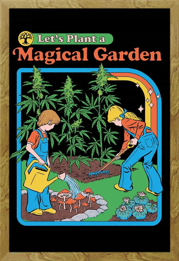 Steven Rhodes Magical Garden Poster + Cornice Rovere Shinsuke Maxi