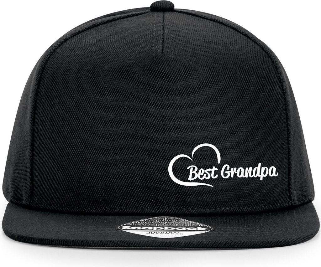 Huuraa Cappy Mütze Best Grandpa Heart Black Polyester Snapback Kappe Geschenkidee