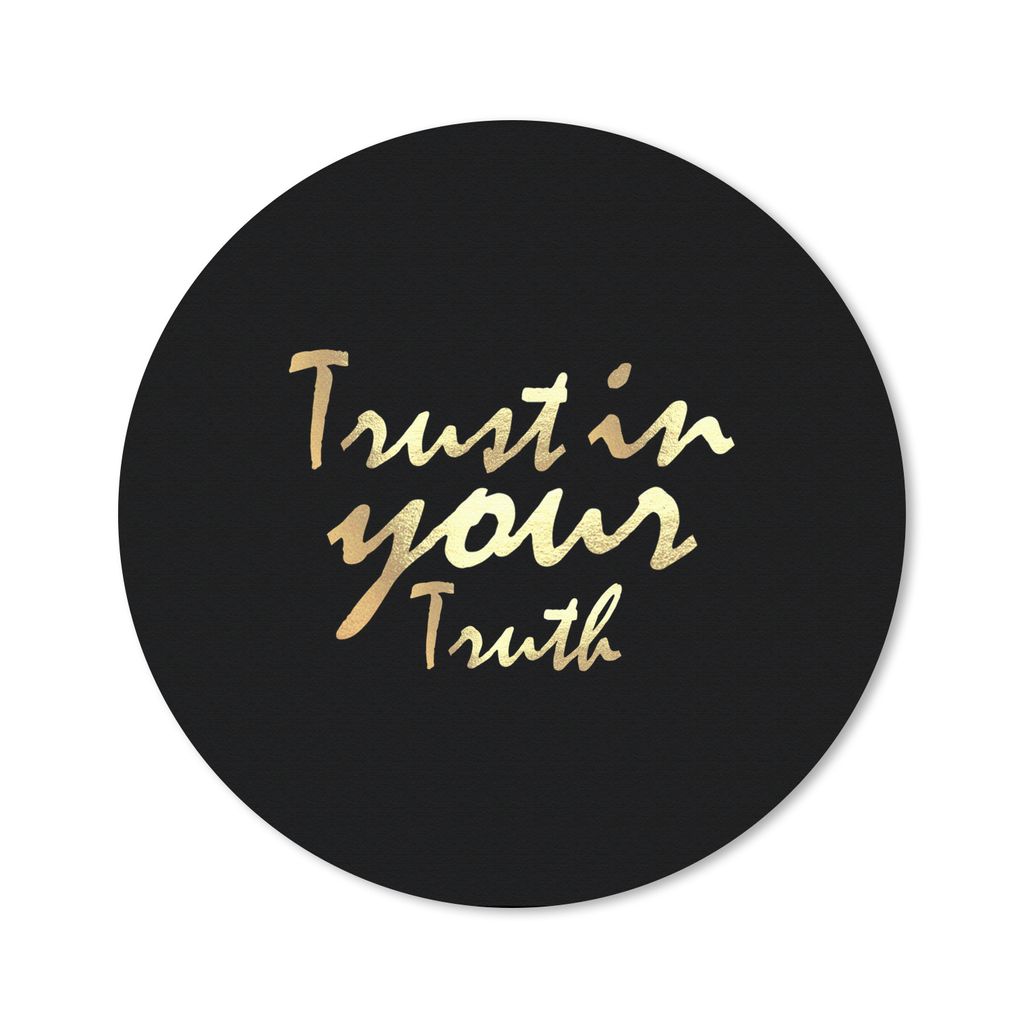 MuchoWow Mauspad Mousepad Zitat - Vertrauen - Gold 50x50 cm - Mousepads - Maus Mat - Pad - Mausunterlage - Vinyl