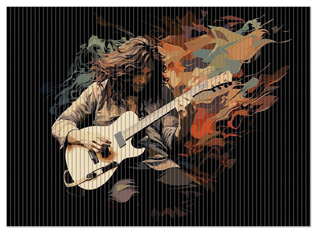 Wallario Duschmatte Antirutschmatte Badmatte Fußmatte Gitarrensolo, Größe ca. 90 x 65 cm