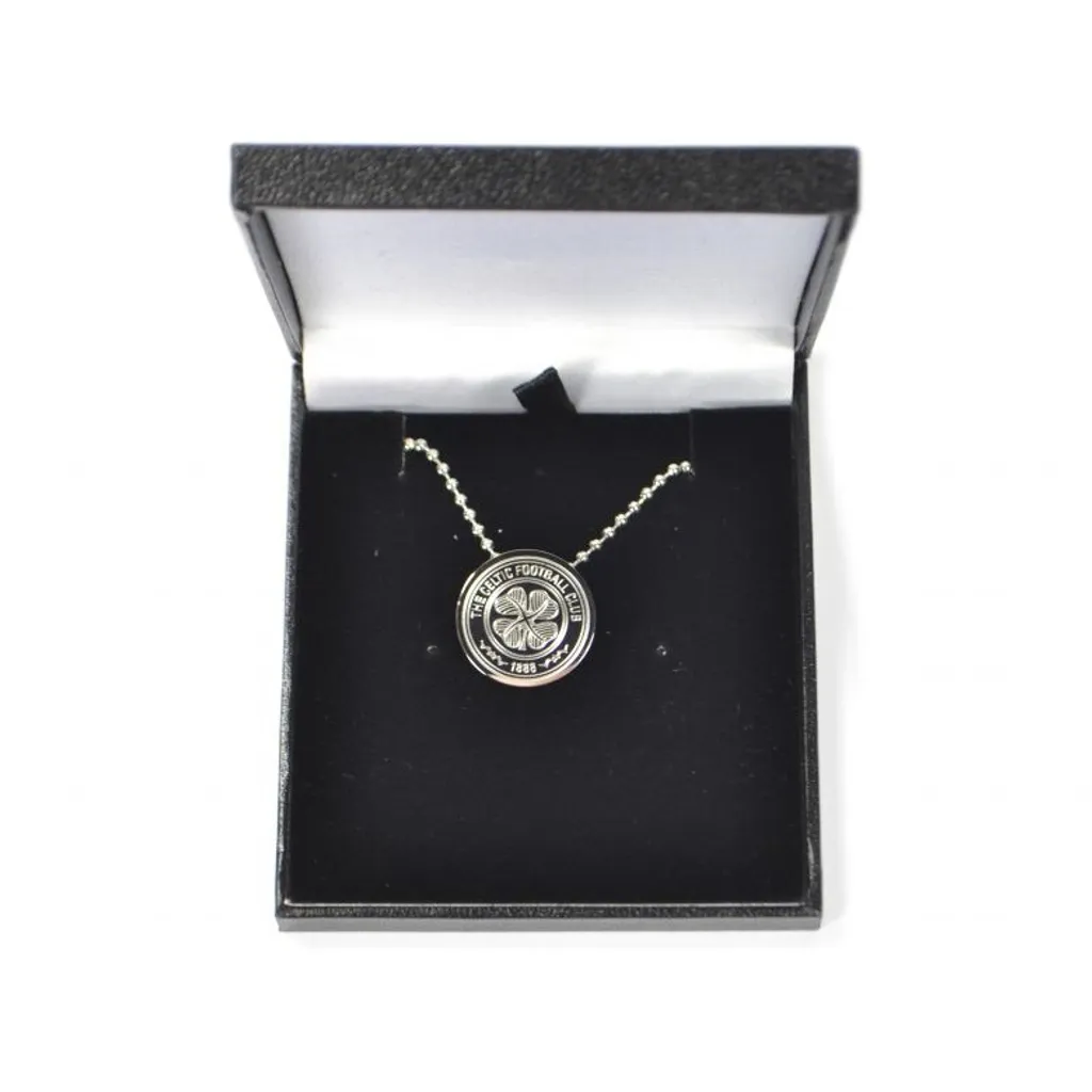 Collier Acier Inoxydable Celtic FC Argenté Pendentif Armoiries BS4294